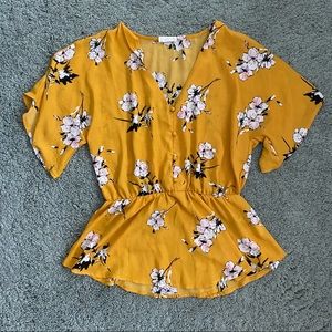 Sienna Sky Floral Yellow Blouse